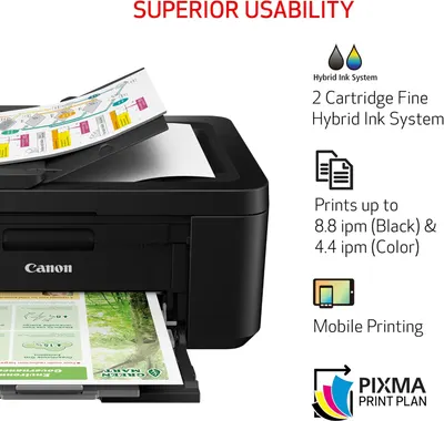 Highlights multiple key features of the printer to showcase its superior usability and versatility.