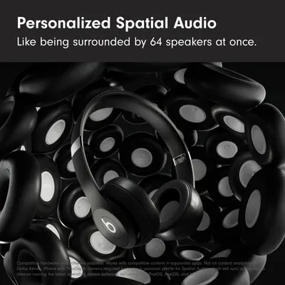 Highlights the product's advanced audio feature, emphasizing an immersive sound experience comparable to being surrounded by multiple speakers.