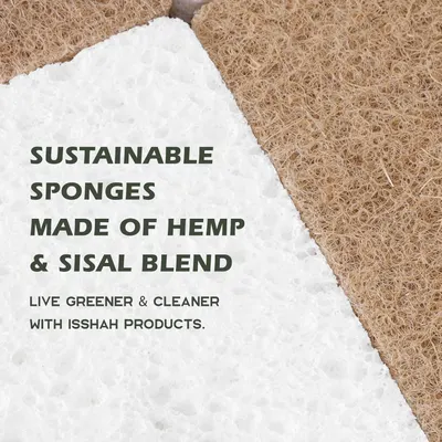 Highlights the eco-friendly nature of the product, emphasizing its composition of sustainable hemp and sisal blend.