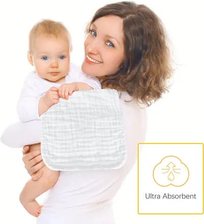 Highlights the product's ultra absorbent feature to reassure parents about its effectiveness in managing baby messes.