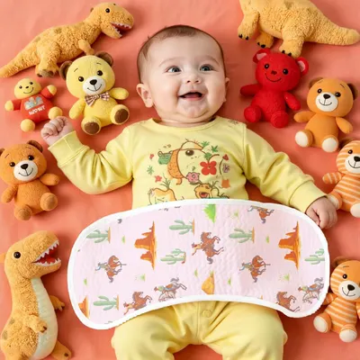 Shows the product in use with a happy baby, demonstrating its suitability and appeal for infants.