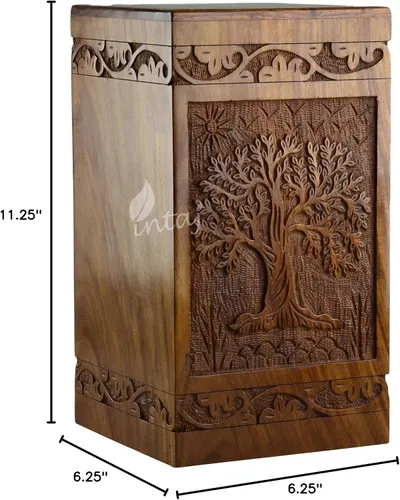 Showcases the intricate, handcrafted wooden design to appeal to customers who value artisanal and unique products.
