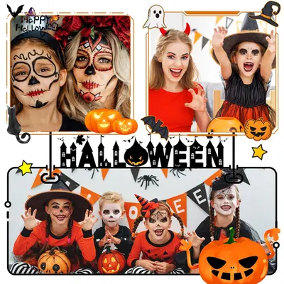 Showcases Halloween-themed costumes, makeup, and decorations to promote seasonal products or content related to Halloween celebrations.