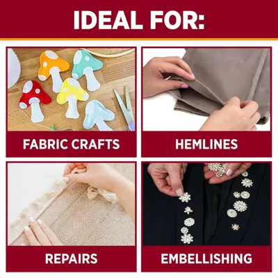 Demonstrates the versatility of the product by showcasing different sewing and crafting applications it can be used for.