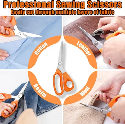 Demonstrates the scissors' ability to cut through various materials, highlighting its versatility for different sewing projects.