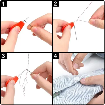Demonstrates the step-by-step process of threading a needle and sewing, making it easy for customers to understand how to use the product.