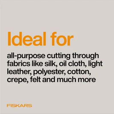 Highlights the product's ability to cut through a wide variety of fabric types, emphasizing its versatility for different sewing and crafting needs.