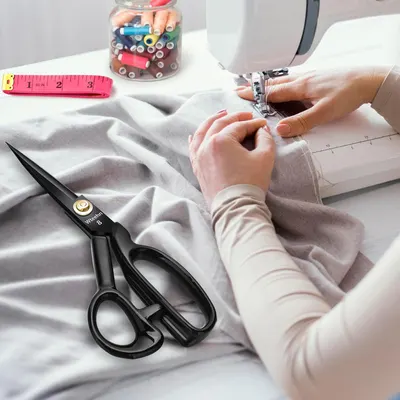 Shows the product being used in a real sewing scenario to demonstrate its practical application and ease of use.