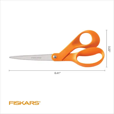 Provides exact measurements of the scissors to help shoppers understand the product's size.