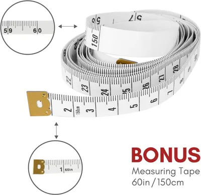 Shows the exact measurements on the tape measure to demonstrate accuracy and help customers understand the product's scale.
