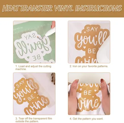 Provides step-by-step instructions on how to apply heat transfer vinyl designs to fabric.