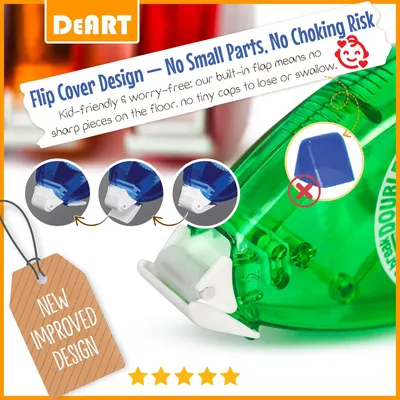 Highlights the product's safe flip cover design to reassure parents that it eliminates choking hazards for children. Emphasizes the product's safety features for children, specifically the absence…