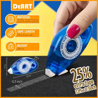 Highlights multiple key features of the tape roller to showcase its specifications and benefits to potential buyers. Provides exact measurements of the tape roller to give customers a clear…