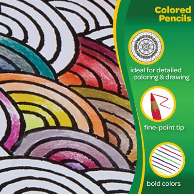 Highlights multiple key features of the colored pencils to showcase their versatility and quality for detailed artwork.