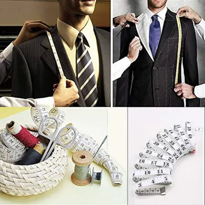 Demonstrates the process of custom tailoring a suit, showing how measurements are taken and applied for a perfect fit.
