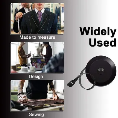 Demonstrates the versatility of the measuring tape product across different professional applications in fashion and design.