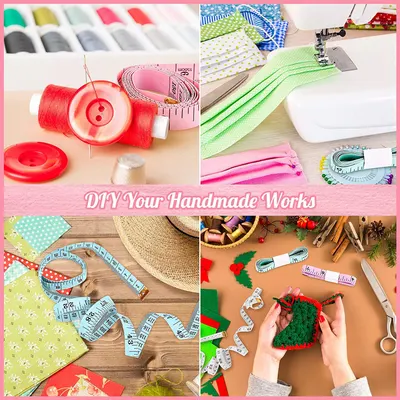 Showcases various crafting and sewing applications to demonstrate the product's versatility for different DIY projects.