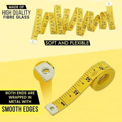 Highlights multiple key features of the measuring tape to demonstrate its quality and usability.