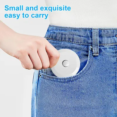 Emphasizes the product's small, portable design that easily fits in a pocket.
