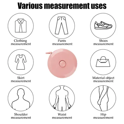 Demonstrates the versatility of the measuring tape for various clothing and body measurements, helping shoppers understand its wide range of applications.