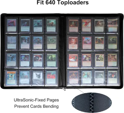 Demonstrates the product's ability to store and organize a large number of trading cards, highlighting its capacity and protection features.
