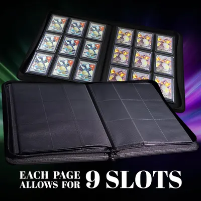 Demonstrates the product's ability to store and organize multiple trading cards, highlighting its storage capacity and convenience for collectors.