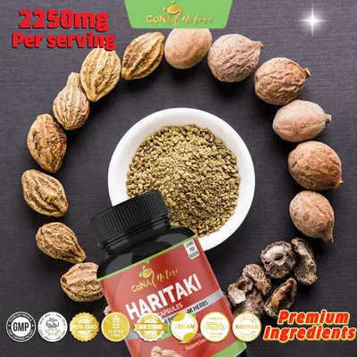Highlights the high potency of the product with 2250mg per serving to emphasize its strength and value. Shows the natural nuts and herbs used in the product to convey its premium, whole-food…