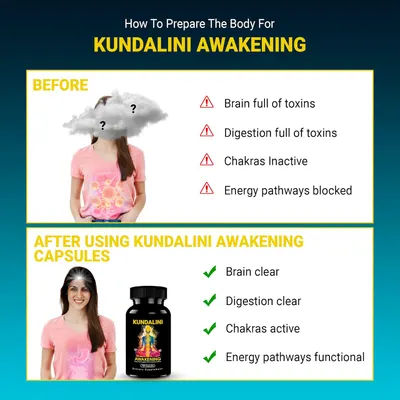 Demonstrates the claimed benefits of using Kundalini Awakening capsules to prepare the body for spiritual awakening. Compares the state of the body before and after using the Kundalini Awakening…