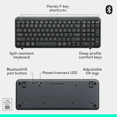 Highlights multiple key features of the keyboard to showcase its durability, comfort, and versatility. Provides a detailed breakdown of the keyboard's physical components and features to help users…