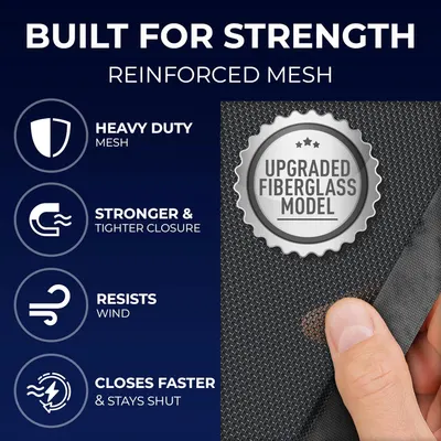 Highlights multiple strength and durability features of the reinforced mesh product to reassure customers of its quality and effectiveness.