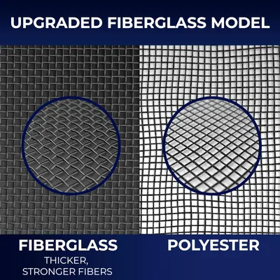 Highlights the superior quality and durability of the fiberglass model compared to polyester, emphasizing its thicker and stronger fibers.