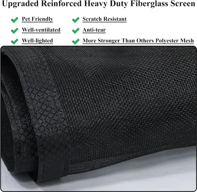 Highlights multiple beneficial features of the upgraded fiberglass screen to demonstrate its superiority and versatility for various uses.