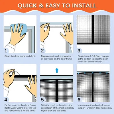 Provides step-by-step instructions for installing a door screen, making the process seem quick and easy for customers.