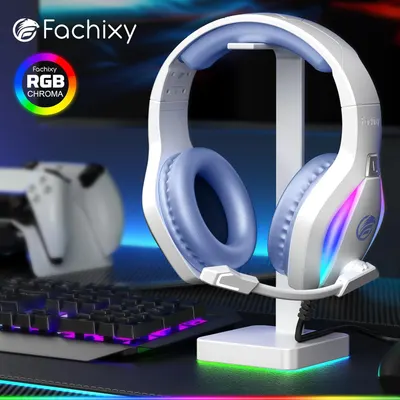 Showcases the gaming headset's RGB lighting feature and comfortable over-ear design to appeal to gamers looking for both style and comfort.