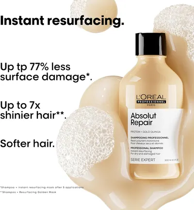 Highlights multiple benefits of the hair product to convince shoppers of its effectiveness in repairing and improving hair quality.