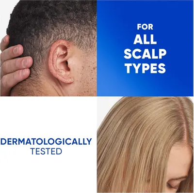 Communicates that the product is suitable for all scalp types and has been dermatologically tested, reassuring customers about its safety and versatility.