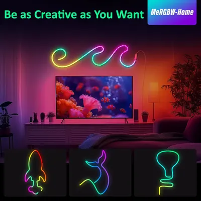 Showcases the product's ability to create customized colorful lighting designs, emphasizing creative freedom for home decor.