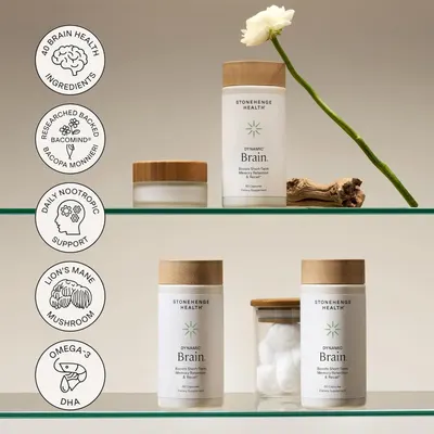 Highlights multiple brain health benefits and ingredients of the supplement to demonstrate its comprehensive approach to cognitive support.
