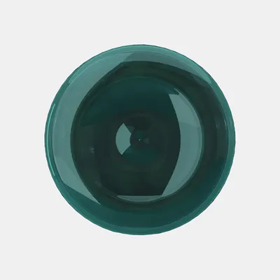 Showcases the distinctive teal color of the product, likely a plate or bowl, to highlight its aesthetic appeal.