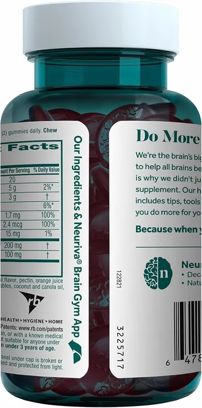 Shows the product contents and nutritional information to inform customers about what's included in the supplement.
