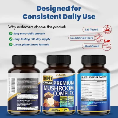 Highlights multiple key benefits of the product to convince customers of its value and quality. Reassures customers about the product's safety and natural ingredients.