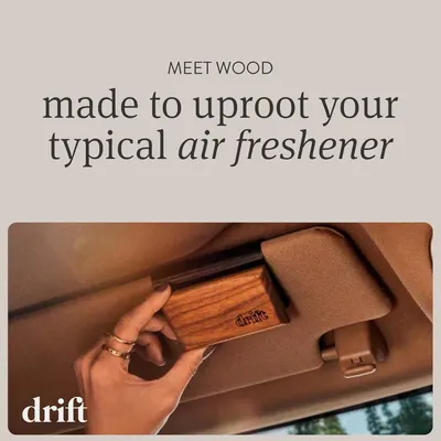 Highlights the product's unique wooden design as an alternative to typical air fresheners, appealing to consumers looking for a more natural and aesthetically pleasing option.