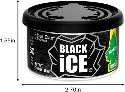 Shows the exact dimensions of the air freshener can to help customers understand its compact size. Highlights the 60-day duration of the air freshener to emphasize its long-lasting effectiveness.