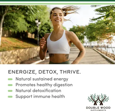 Highlights multiple health benefits of the product to appeal to health-conscious consumers looking for a comprehensive wellness solution. Shows the product in use by an active, healthy person to…