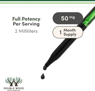 Communicates the product's potency per serving and supply duration to help customers understand dosage and value.