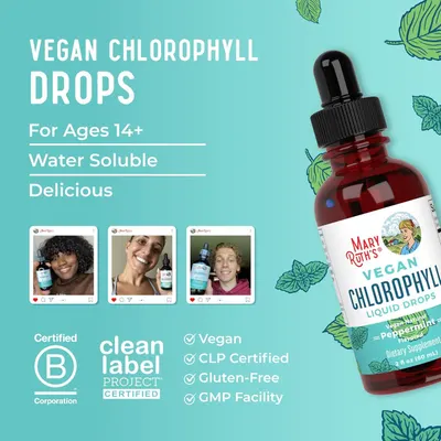 Highlights multiple key features and benefits of the vegan chlorophyll drops to appeal to health-conscious consumers. Emphasizes product safety and certifications to build trust and reassure…