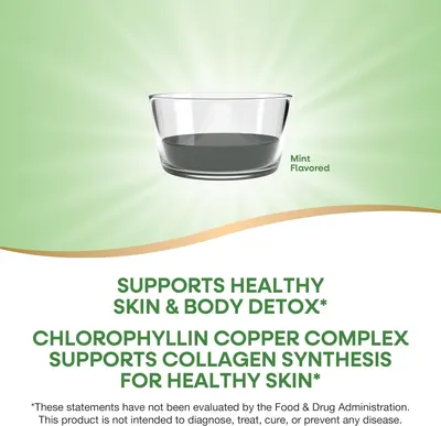 Highlights the product's ability to support healthy skin and body detoxification, emphasizing its key benefit to potential customers.