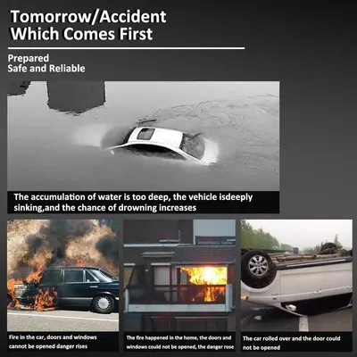Highlights various dangerous vehicle accident scenarios to emphasize the need for preparedness and safety measures. Demonstrates different emergency situations where a safety product could be…