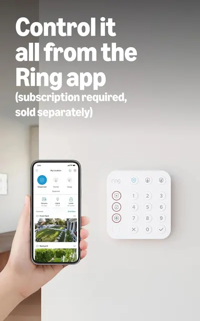 Demonstrates how to control the Ring security system using the mobile app, highlighting the convenience of remote access and management. Shows compatibility between the Ring security system and…