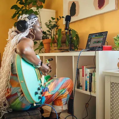 Shows the product being used in an authentic, relatable setting to help shoppers visualize how it fits into their own creative workspace and lifestyle.